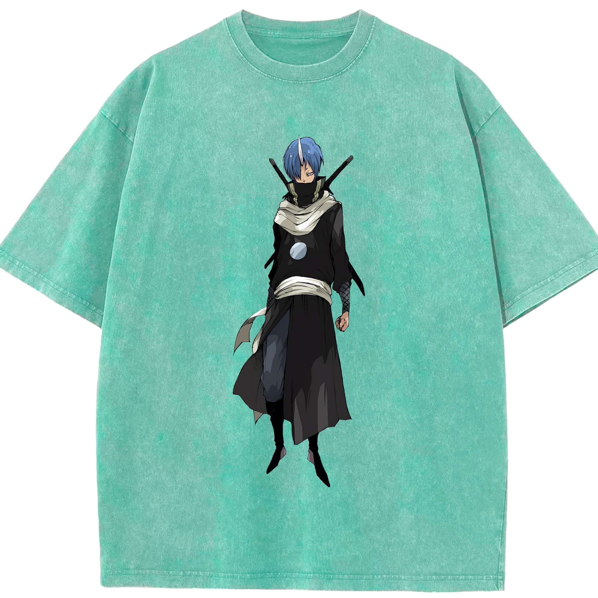 （画像用） 転スラ Regarding Reincarnated to Slime 綿100% ヴィンテージ風 半袖Tシャツ（フロントプリント）